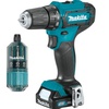 Аккум. дрель-шуруповерт MAKITA DF 333 DWYE4 в чем. + набор бит (12.0 В, 2 акк., 1.5 А/ч Li-Ion, 2 скор., 30 Нм, шурупы до 8 мм)